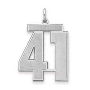 Sterling Silver, Jersey Collection, Large Number 41 Pendant